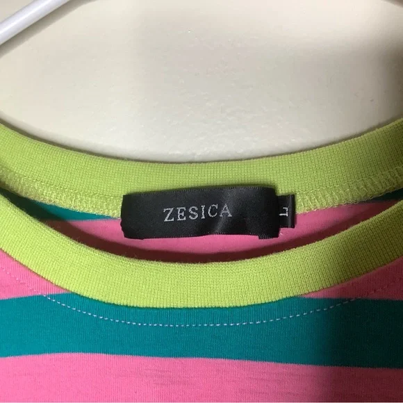 < Zesica Striped Oversized Long Sleeve Tee > - Picture 5 of 6